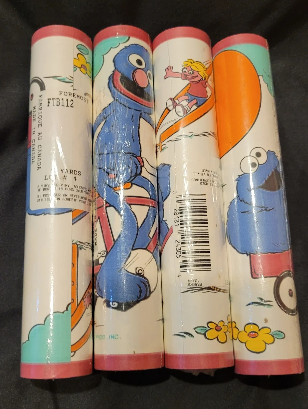 NEW Vintage Sesame Street Jim Henson Wallpaper Border FTB112 Lot of 4 Rolls